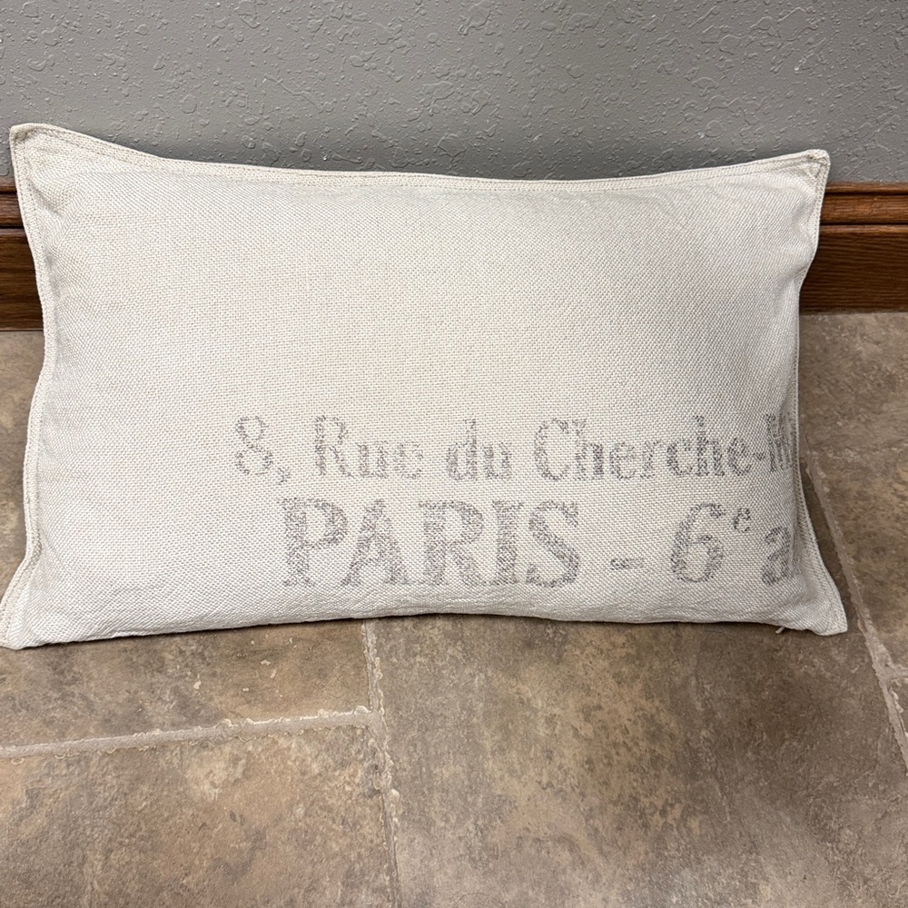 Restoration Hardware French Linen Grain Sack Pillow Cover Beige Paris